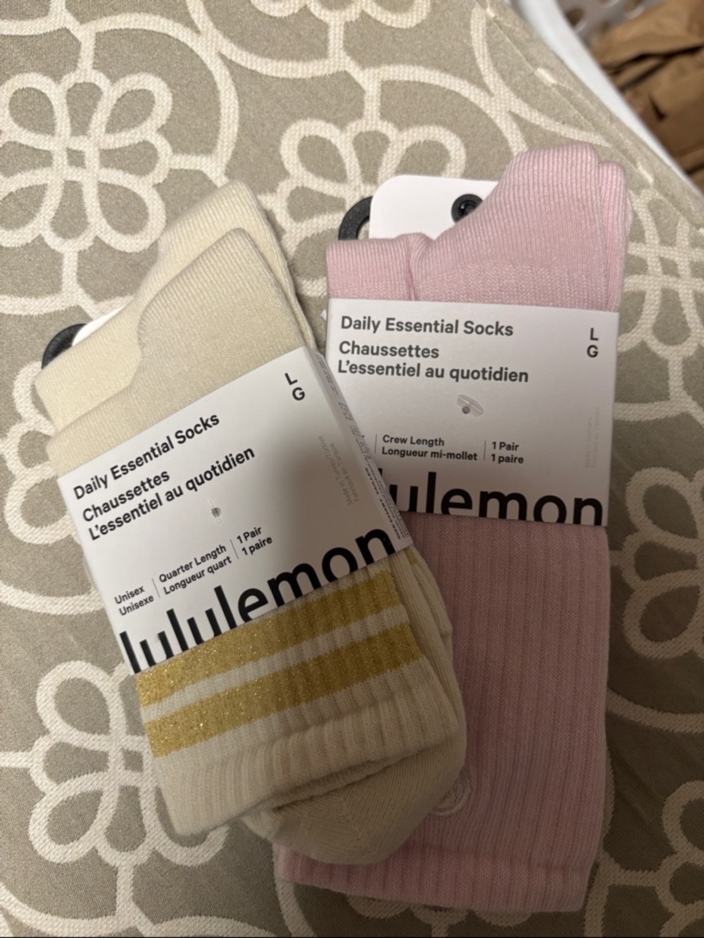 lululemon athletica Daily Essential Socks - Pink & Cream